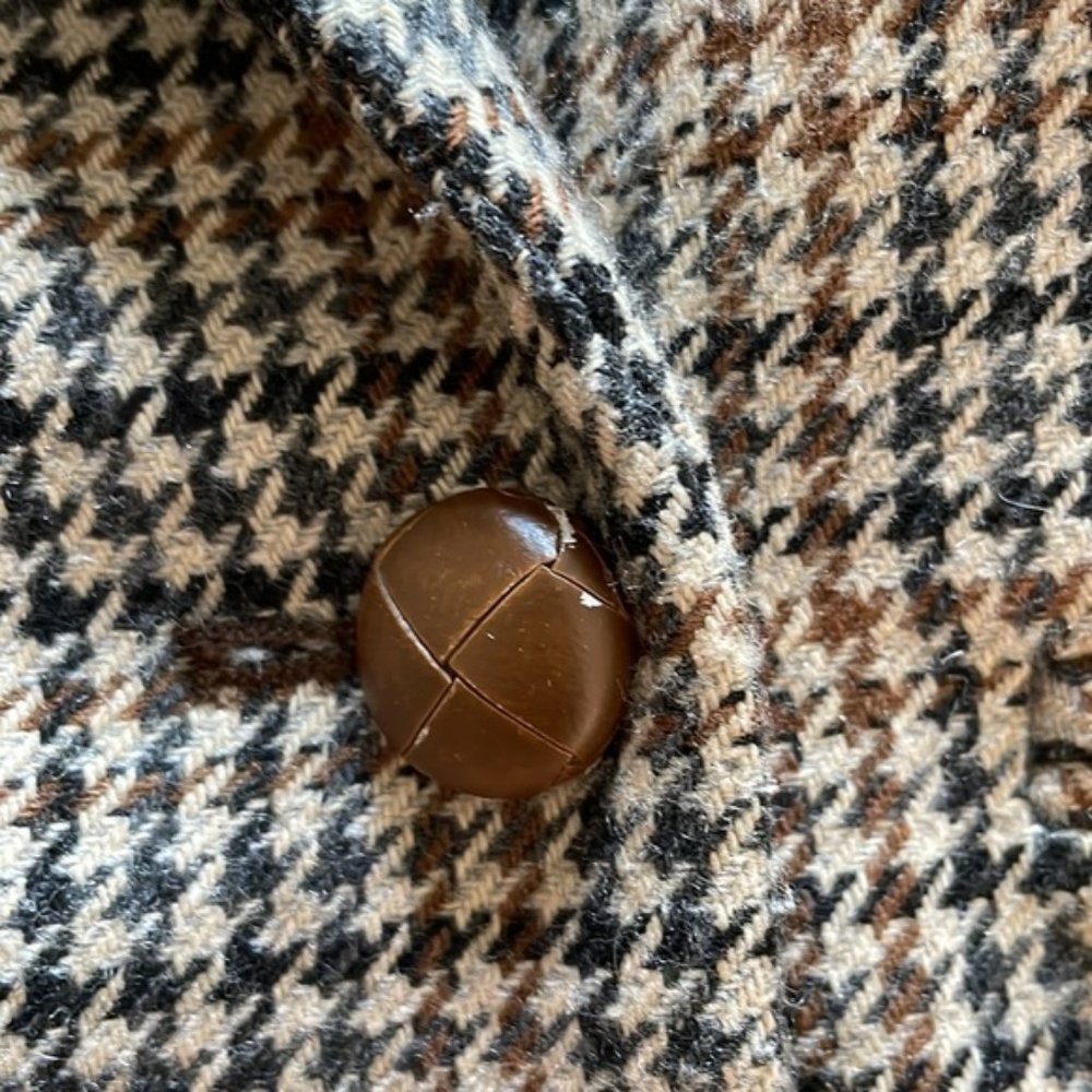 Zara Double Breasted Houndstooth Blazer Size Small - Dark Academia Aesthetic - Picture 8 of 12